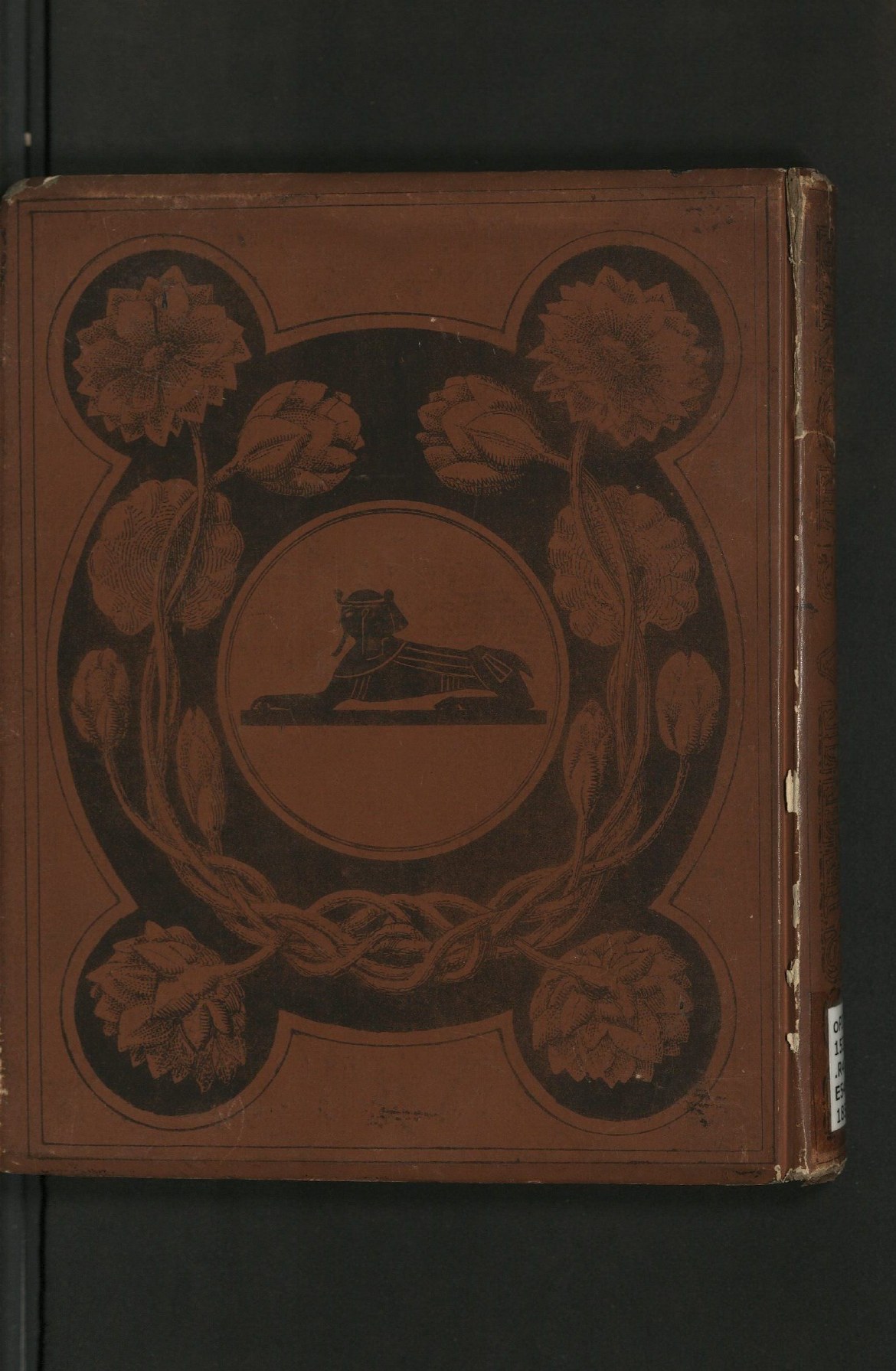 C064 Printed board with sphinx and floral decoration