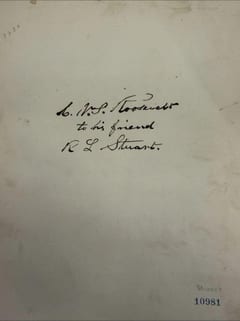 C042 Roosevelt inscription to Robert Leighton Stuart