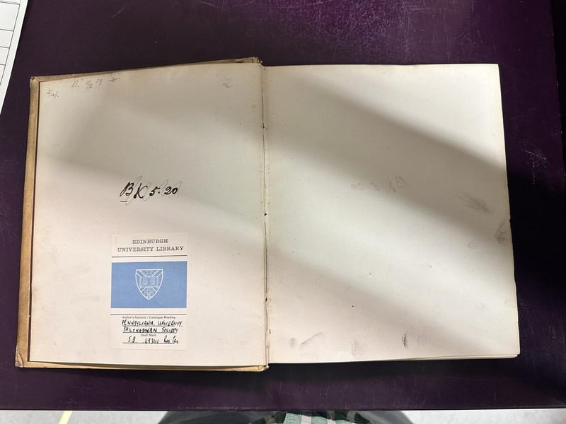 C052 Edinburgh University Library bookplate and shelfmarks