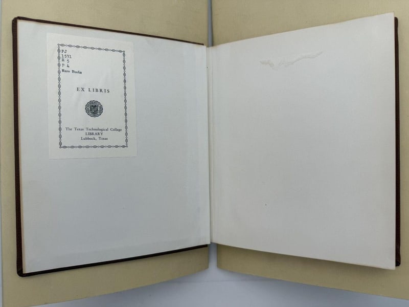 C068 Texas Technological College Library bookplate and shelfmark