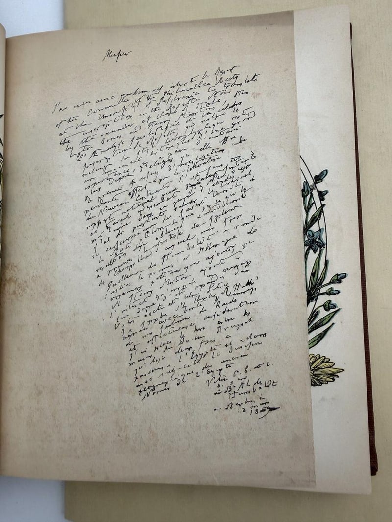 C068 printed facsimile of Alexander von Humboldt manuscript letter