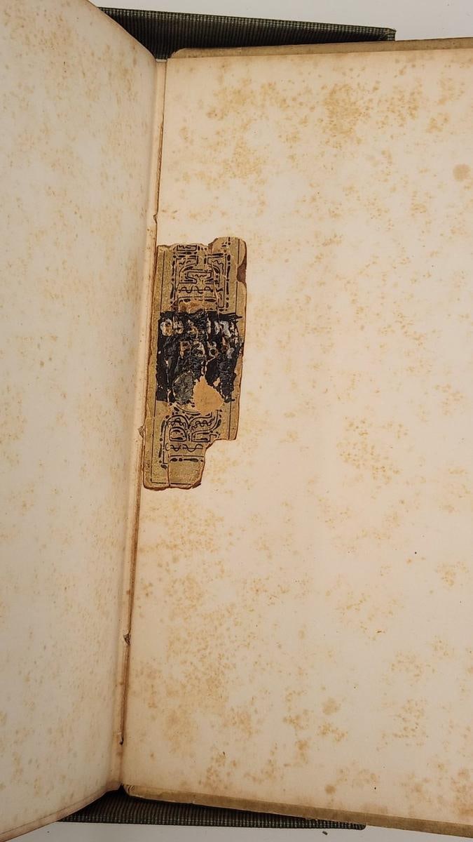 C069 surviving fragment of the original decorated spine covering