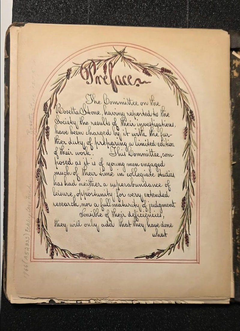 C073 Preface page with pencil acquisition note for the Eckley Brinton Coxe Fund