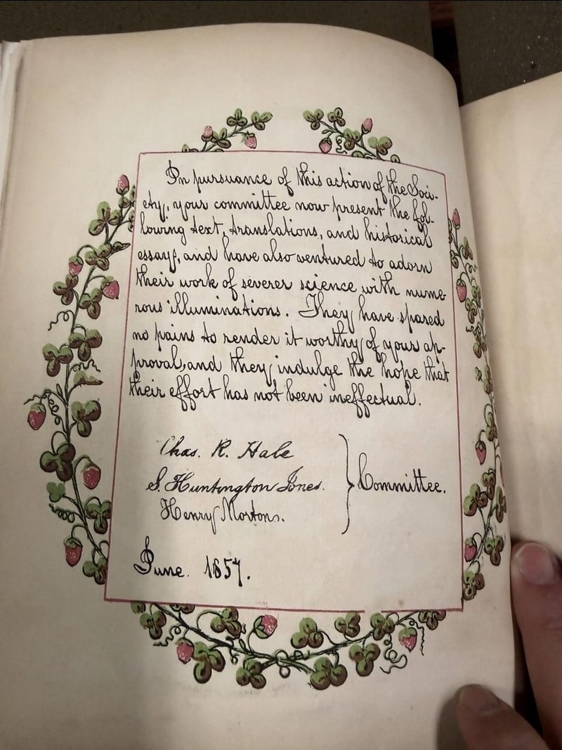 C079 illuminated committee facsimile signature leaf dated June 1857