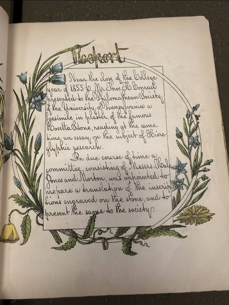 C079 illuminated Report leaf describing the committee's formation