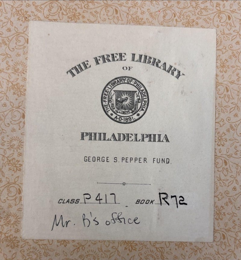 C081 Free Library George S. Pepper Fund gift bookplate