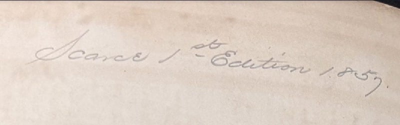 C081 pencil note reading Scarce 1st Edition 1857