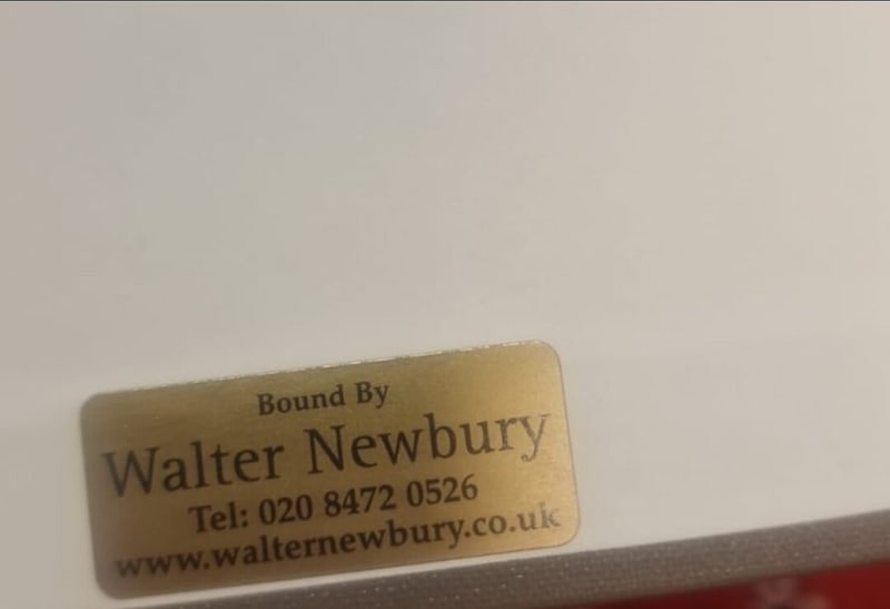 C083 modern Walter Newbury binder's label