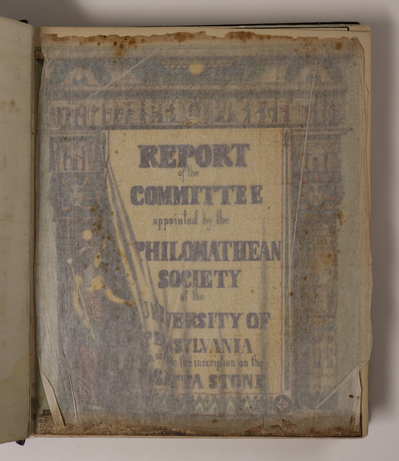 C086 front endpaper with title visible through translucent sheet