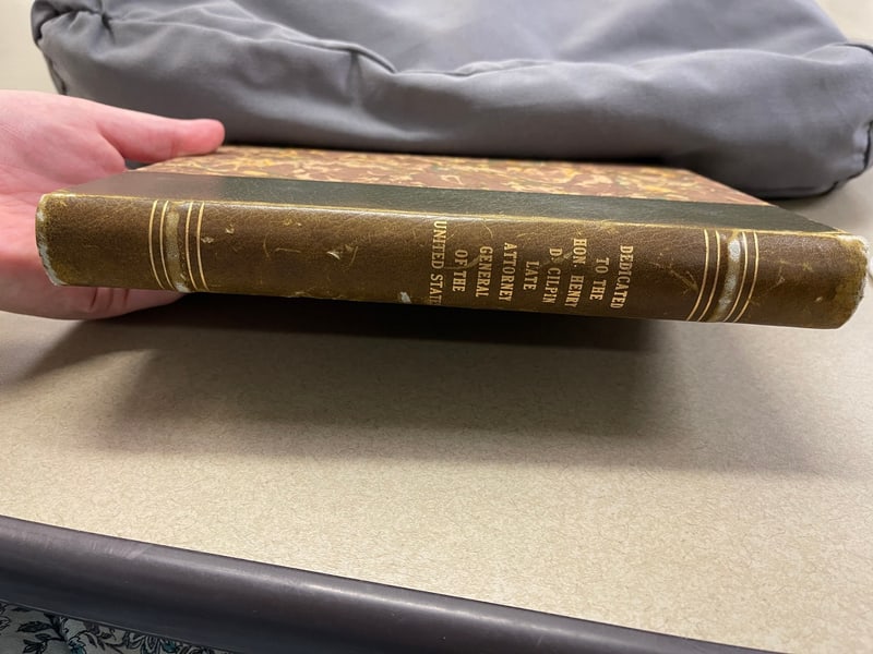 C091: Brown leather with gilt fillets, gilt-lettered with the dedication to Henry D. Gilpin