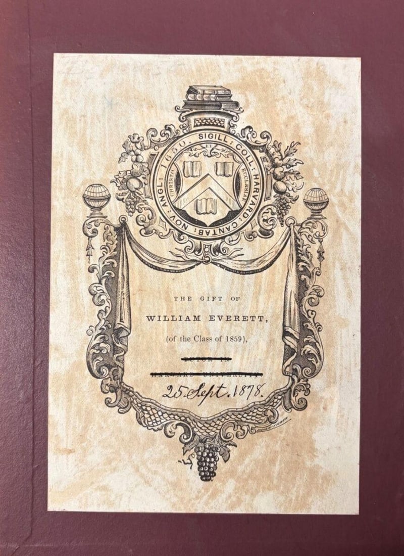 C003 William Everett Harvard gift bookplate