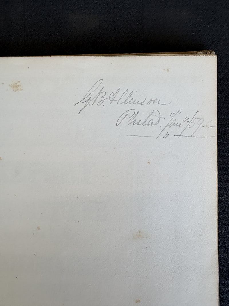 C061: Pencil inscription of G. B. Allinson, Philadelphia, dated January 7, 1859
