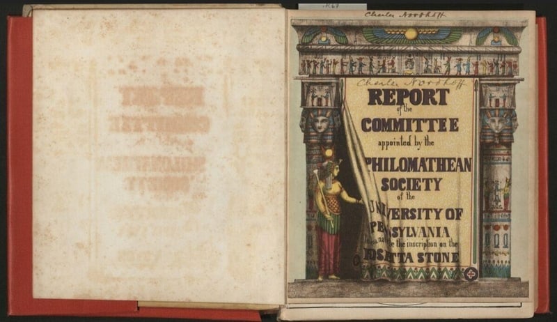 C043 Chromolithographed title page with two ownership inscriptions