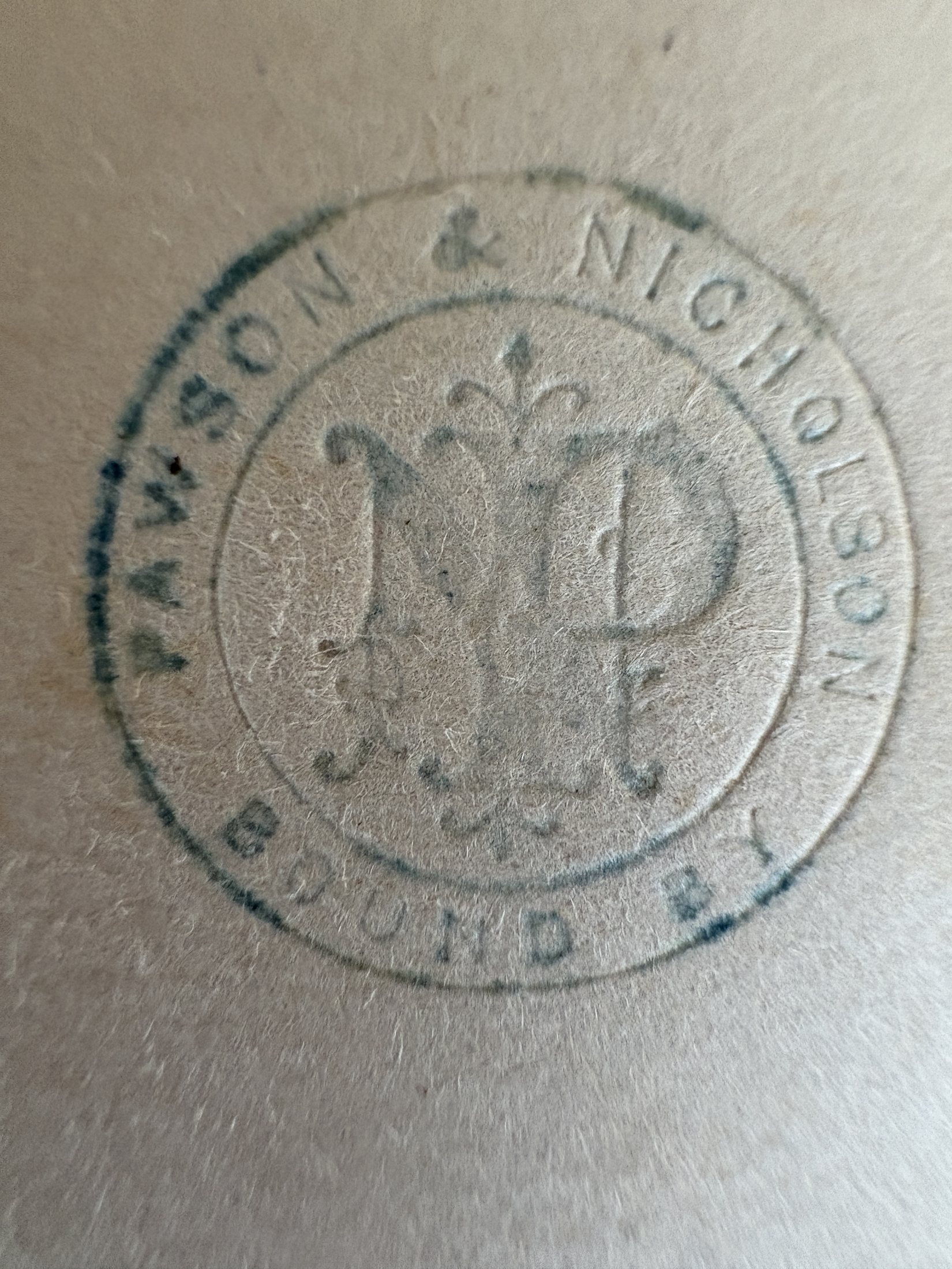 C062 Pawson and Nicholson binders stamp
